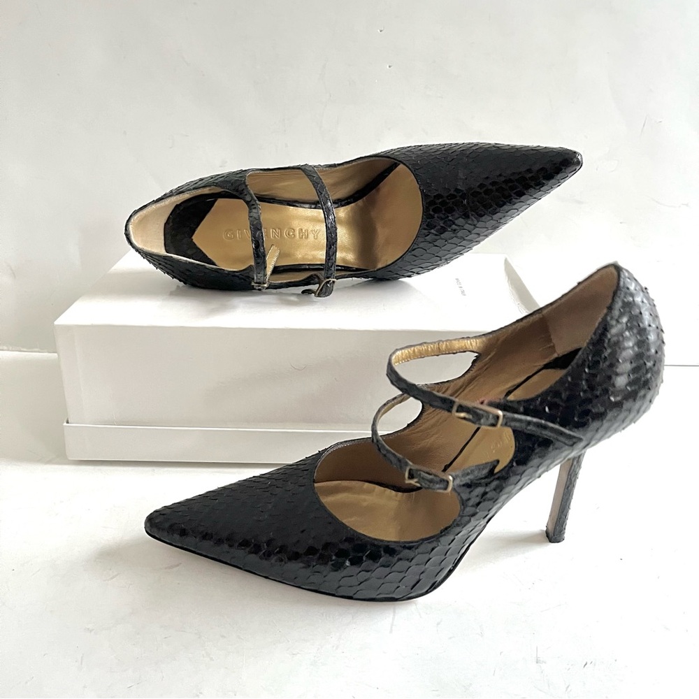 Givenchy Black Python Mary Jane Heels - image 8
